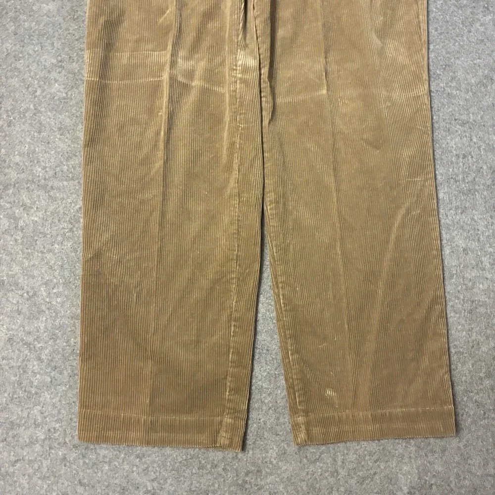 Vintage Polo Ralph Lauren Andrew Pant Mens 36x32 Tan Corduroy Pleated Trousers